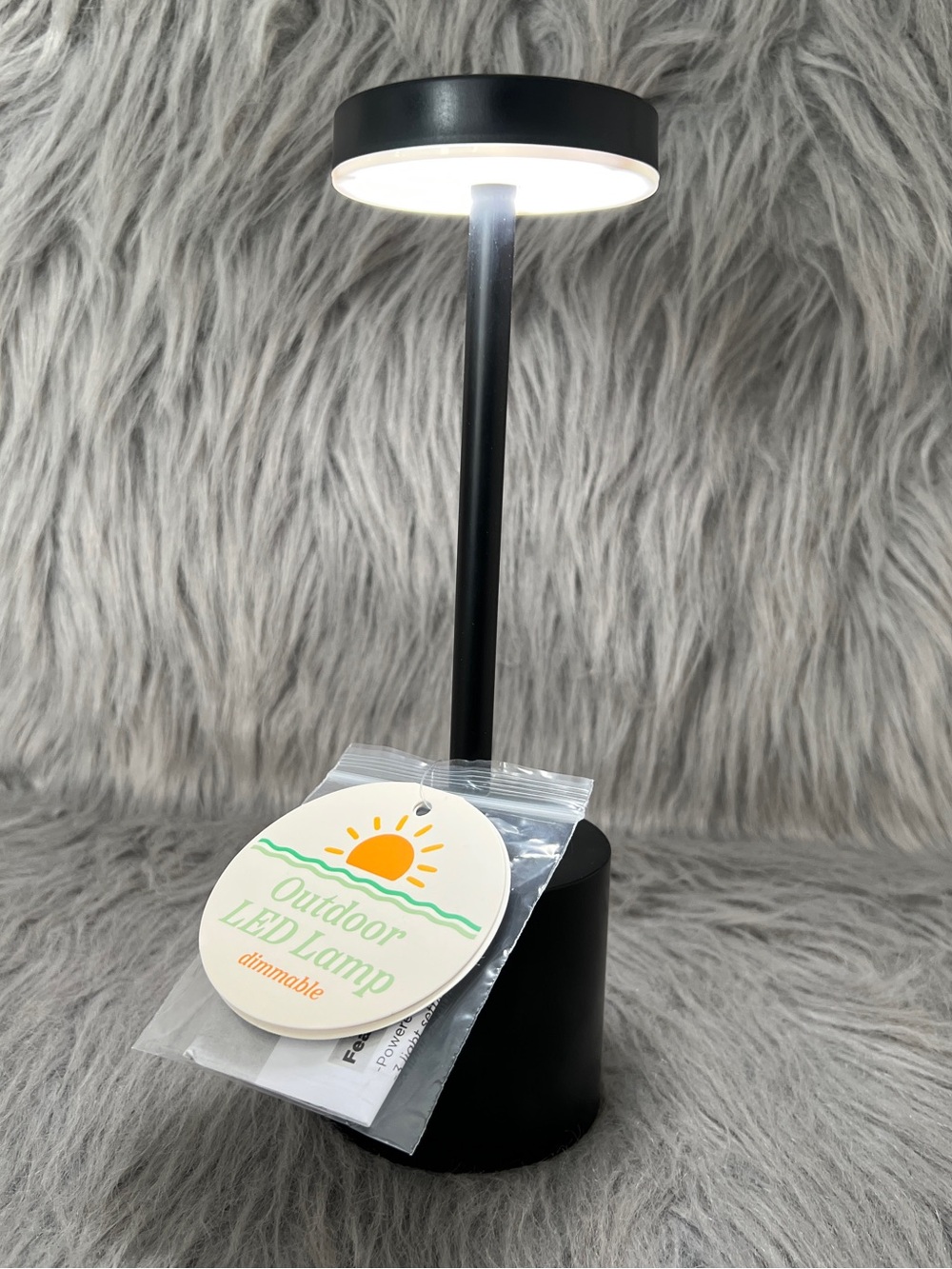 Black LED Dimmable Table Lamp • Outdoor / Indoor Reading light. NWT